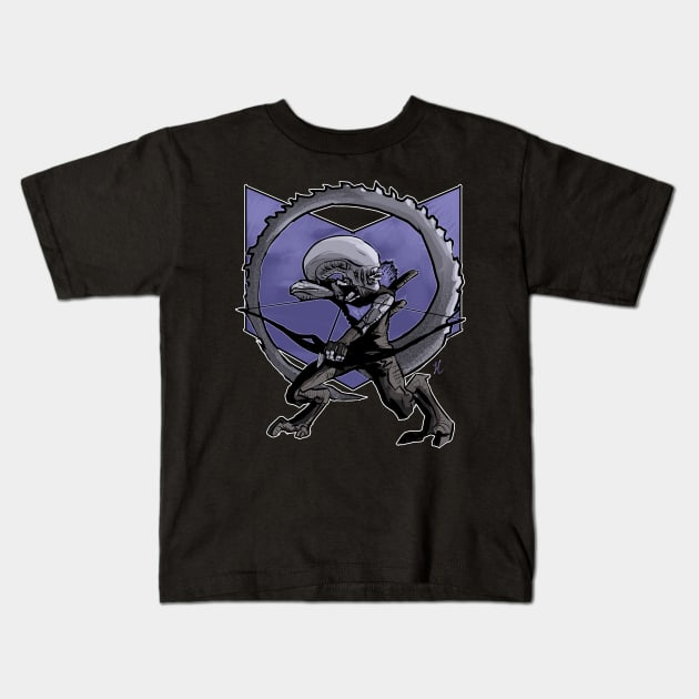 XenoHawkeye Kids T-Shirt by lauracooper